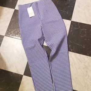 Zara Cotton Check Skinny Pant. Medium